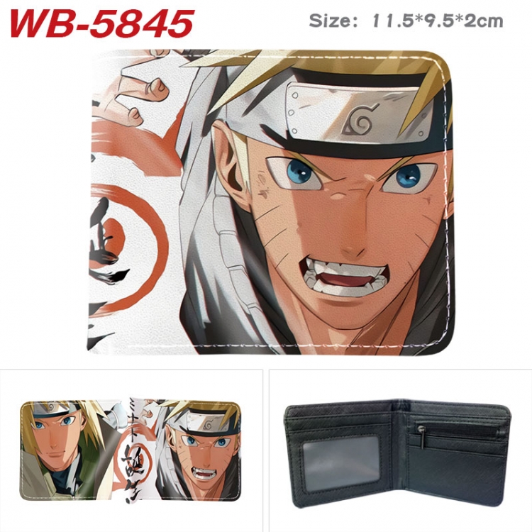 Naruto Animation color PU leather half fold wallet 11.5X9X2CM WB-5845A