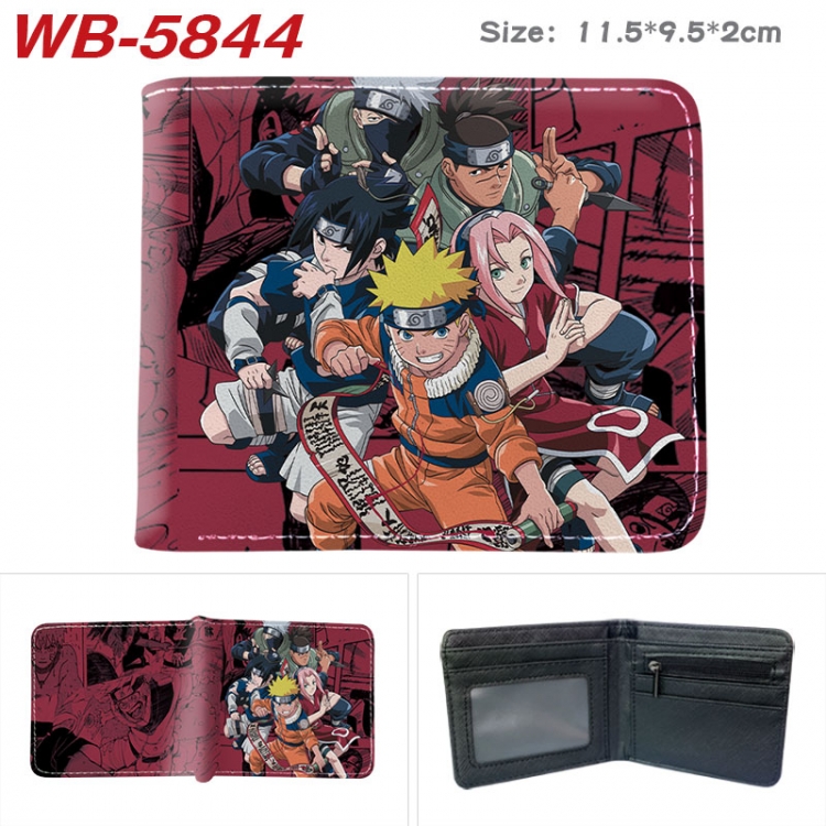 Naruto Animation color PU leather half fold wallet 11.5X9X2CM WB-5844A