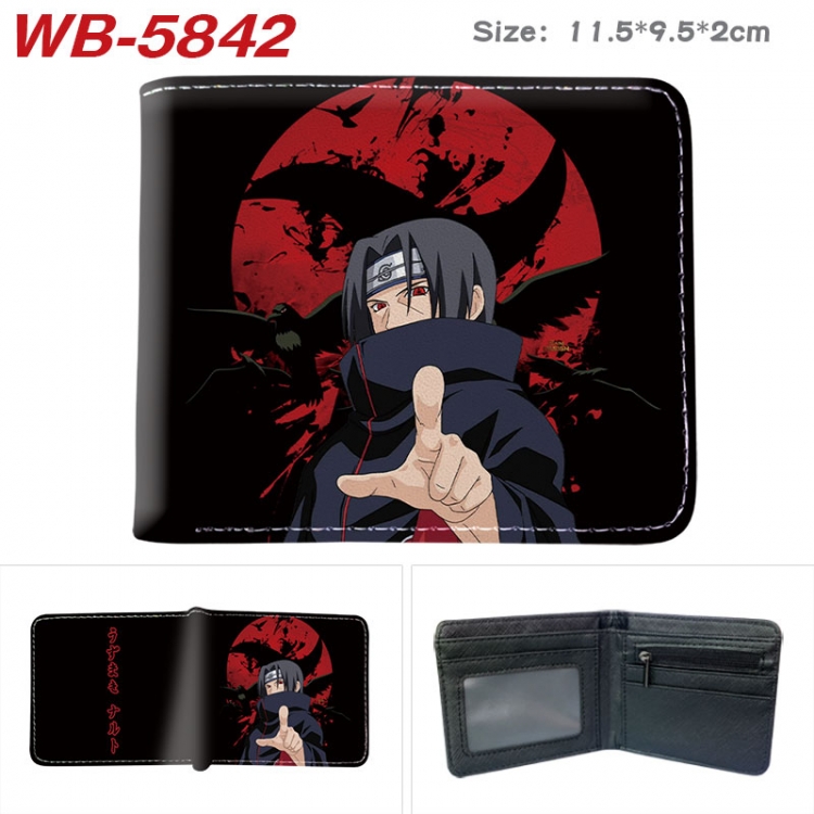 Naruto Animation color PU leather half fold wallet 11.5X9X2CM WB-5842A