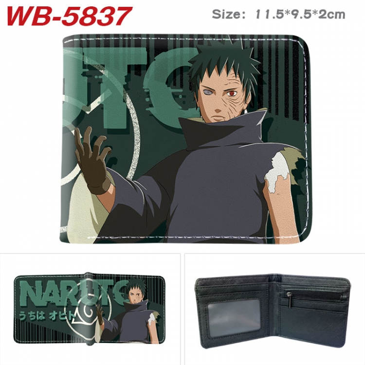 Naruto Animation color PU leather half fold wallet 11.5X9X2CM WB-5837A