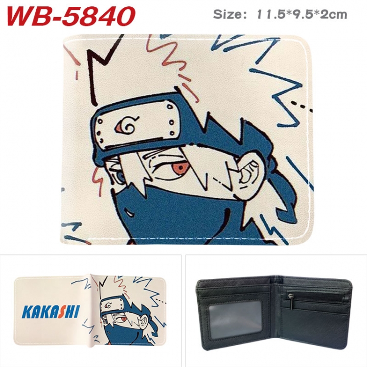 Naruto Animation color PU leather half fold wallet 11.5X9X2CM  WB-5840A