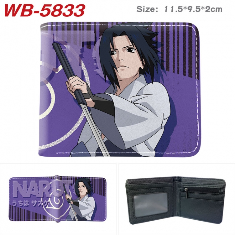 Naruto Animation color PU leather half fold wallet 11.5X9X2CM WB-5833A