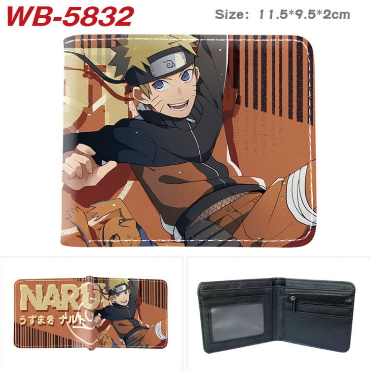 Naruto Animation color PU leather half fold wallet 11.5X9X2CM WB-5832A