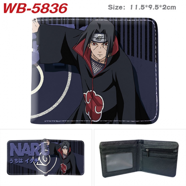 Naruto Animation color PU leather half fold wallet 11.5X9X2CM  WB-5836A