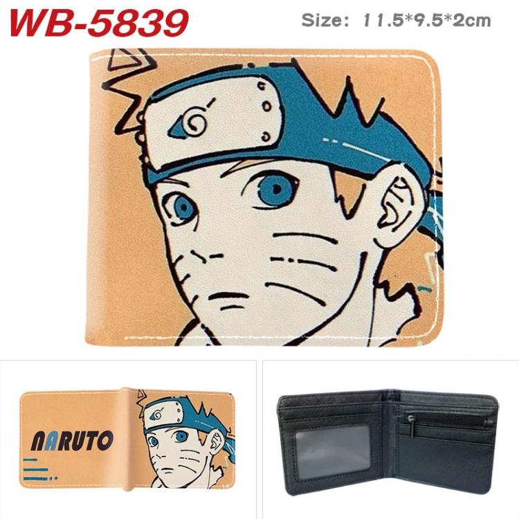 Naruto Animation color PU leather half fold wallet 11.5X9X2CM WB-5839A