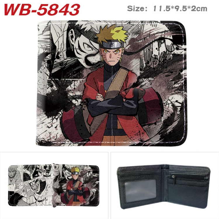 Naruto Animation color PU leather half fold wallet 11.5X9X2CM WB-5843A