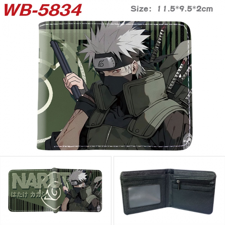 Naruto Animation color PU leather half fold wallet 11.5X9X2CM WB-5834A