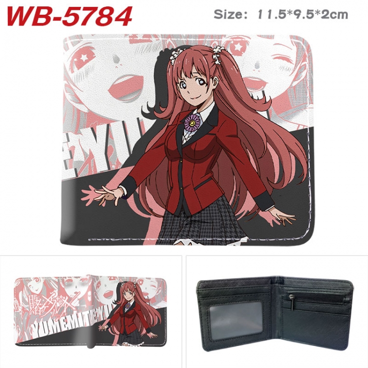 Kakegurui Animation color PU leather half fold wallet 11.5X9X2CM WB-5784A