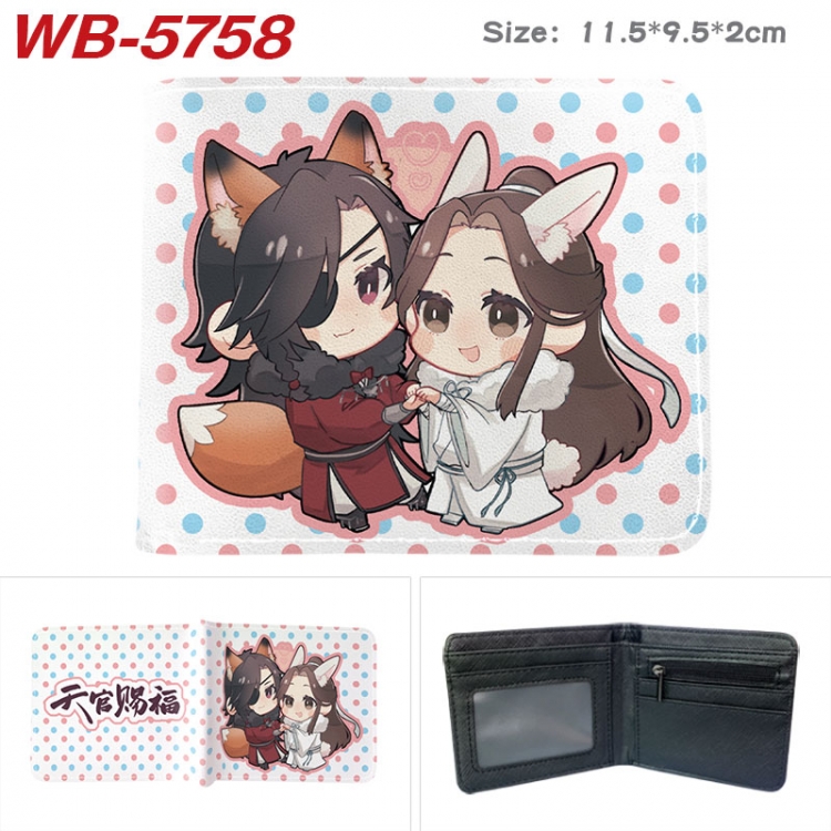 Heaven Official's Blessing Animation color PU leather half fold wallet 11.5X9X2CM WB-5758A