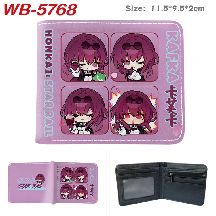 Honkai: Star Rail Animation color PU leather half fold wallet 11.5X9X2CM  WB-5768A