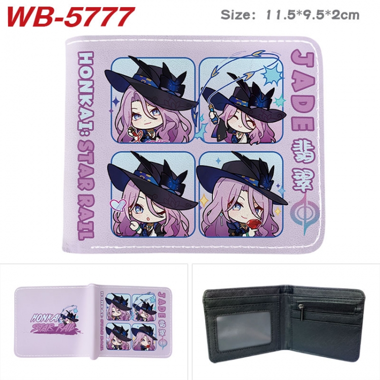 Honkai: Star Rail Animation color PU leather half fold wallet 11.5X9X2CM WB-5777A