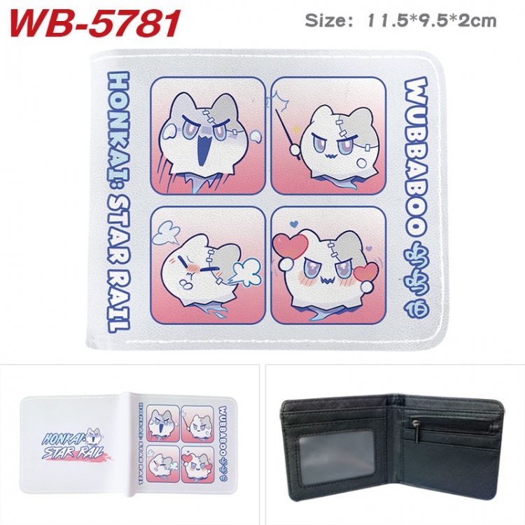 Honkai: Star Rail Animation color PU leather half fold wallet 11.5X9X2CM WB-5781A