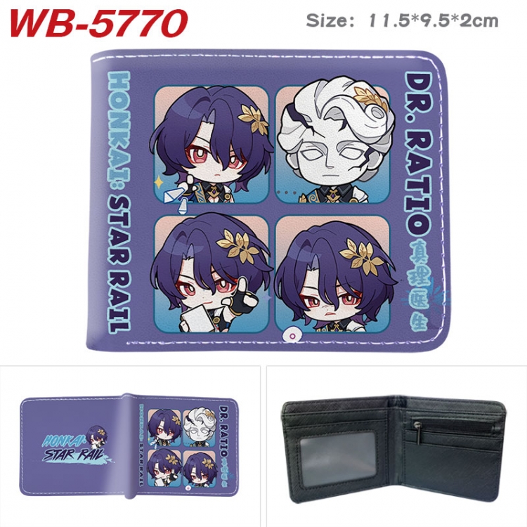 Honkai: Star Rail Animation color PU leather half fold wallet 11.5X9X2CM  WB-5770A