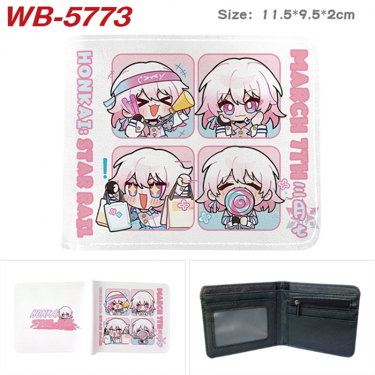 Honkai: Star Rail Animation color PU leather half fold wallet 11.5X9X2CM WB-5773A