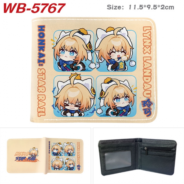 Honkai: Star Rail Animation color PU leather half fold wallet 11.5X9X2CM WB-5767A