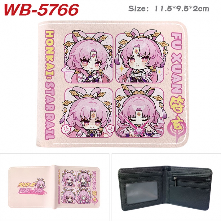 Honkai: Star Rail Animation color PU leather half fold wallet 11.5X9X2CM  WB-5766A