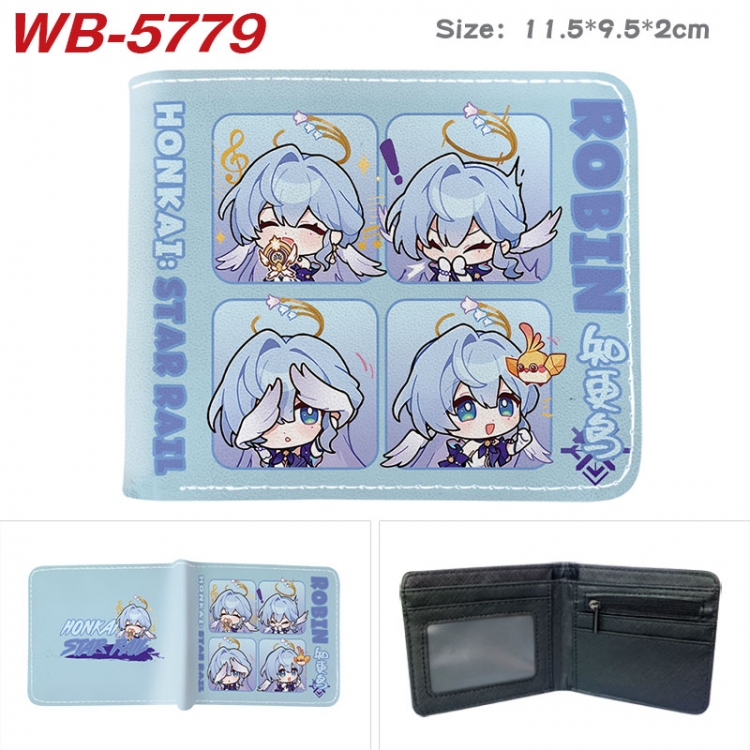 Honkai: Star Rail Animation color PU leather half fold wallet 11.5X9X2CM WB-5779A