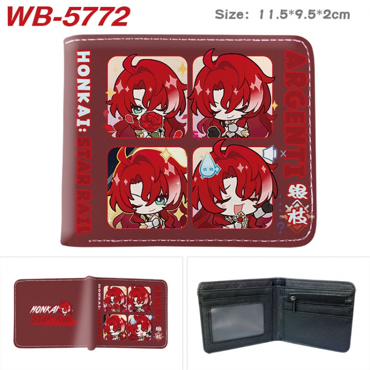 Honkai: Star Rail Animation color PU leather half fold wallet 11.5X9X2CM WB-5772A