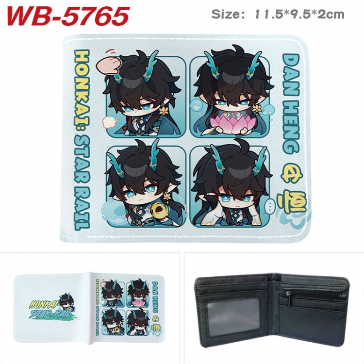 Honkai: Star Rail Animation color PU leather half fold wallet 11.5X9X2CM WB-5765A