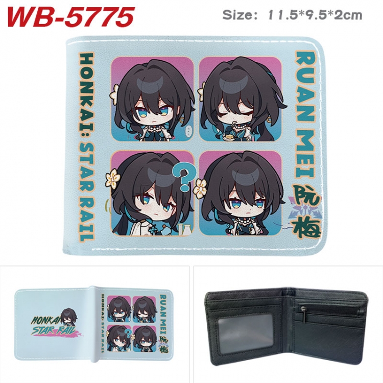 Honkai: Star Rail Animation color PU leather half fold wallet 11.5X9X2CM WB-5775A