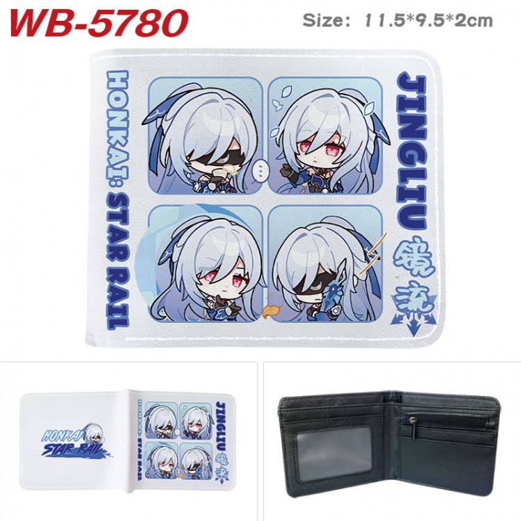 Honkai: Star Rail Animation color PU leather half fold wallet 11.5X9X2CM  WB-5780A