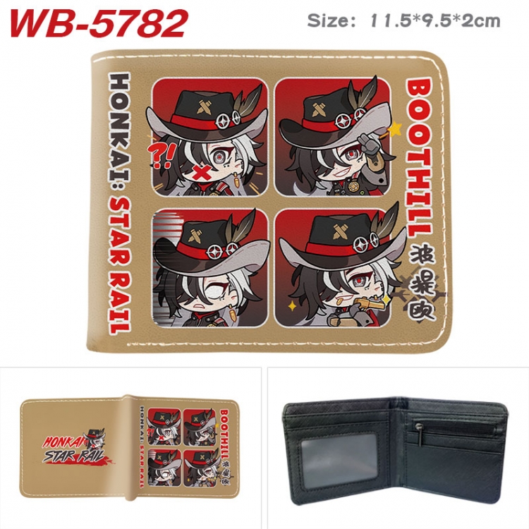 Honkai: Star Rail Animation color PU leather half fold wallet 11.5X9X2CM  WB-5782A