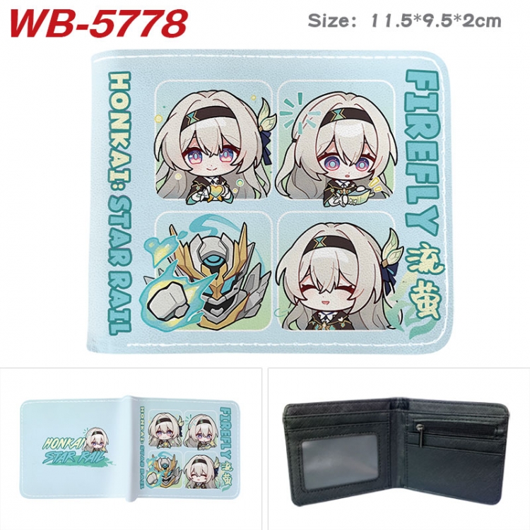 Honkai: Star Rail Animation color PU leather half fold wallet 11.5X9X2CM WB-5778A