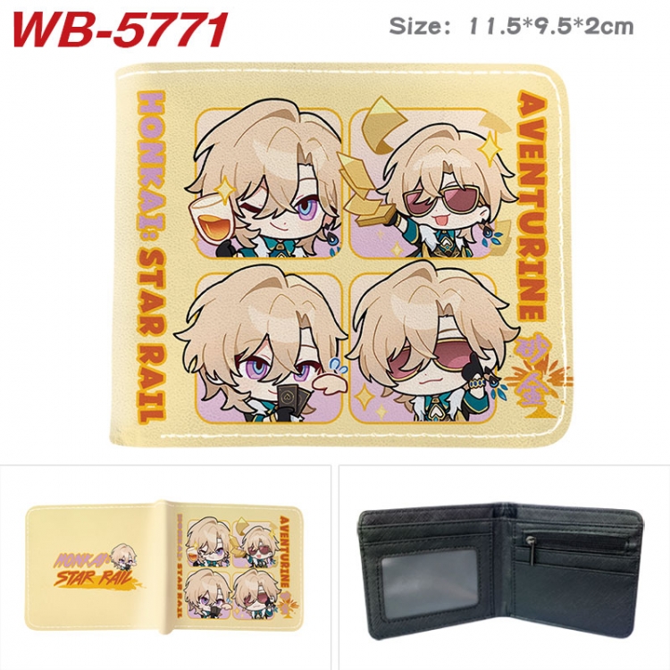 Honkai: Star Rail Animation color PU leather half fold wallet 11.5X9X2CM  WB-5771A