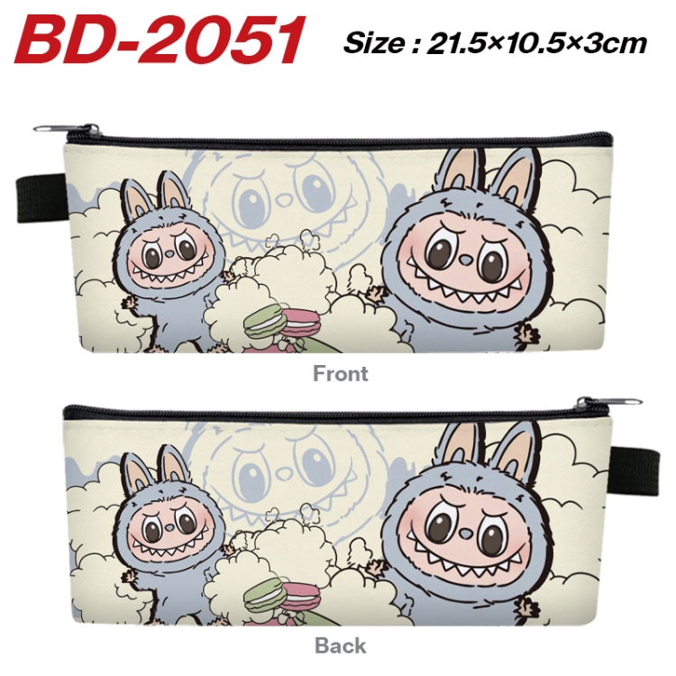 Labubu Animation color PU leather half fold wallet 11.5X9X2CM  BD-2051