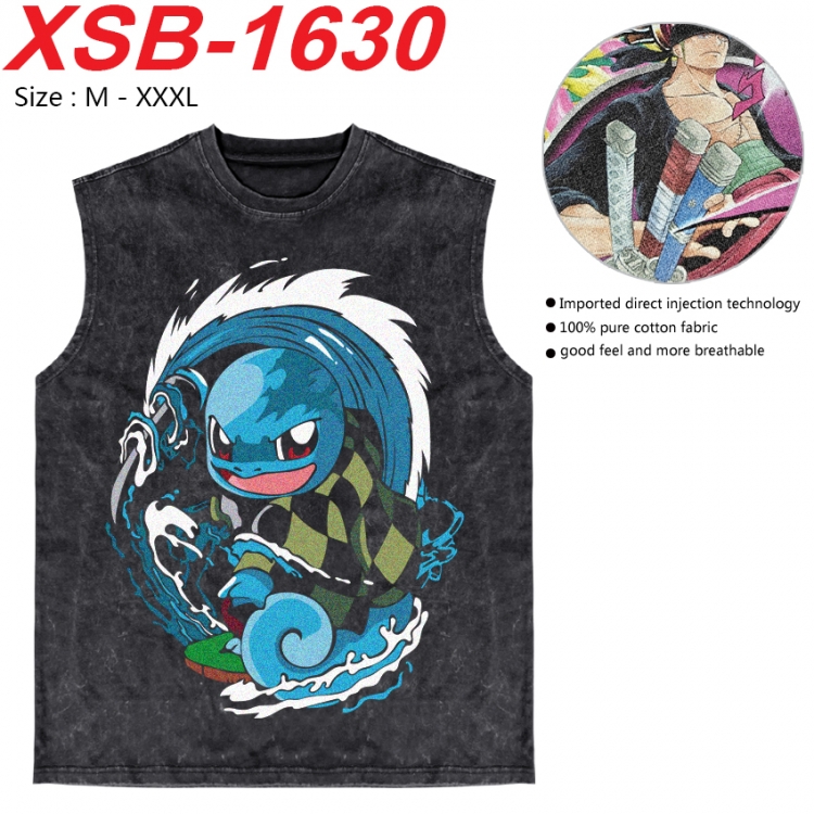 Pokemon Anime pure cotton wash vest T-shirt 250g M-3XL