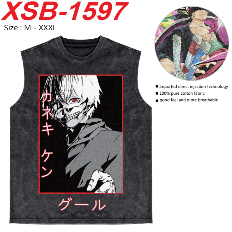 Tokyo Ghoul Anime pure cotton wash vest T-shirt 250g M-3XL 