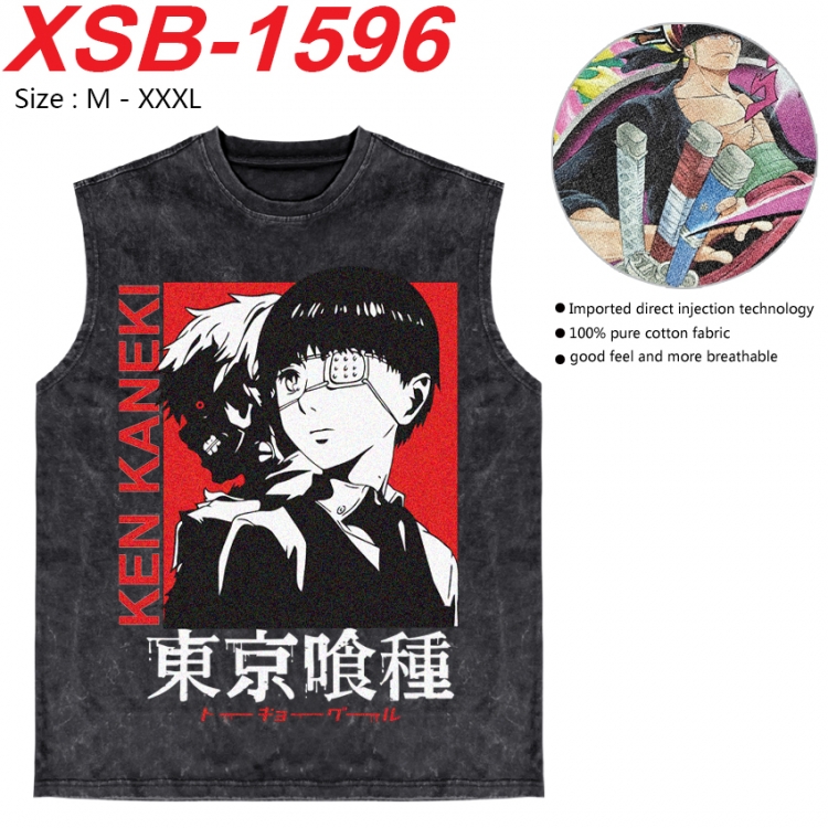 Tokyo Ghoul Anime pure cotton wash vest T-shirt 250g M-3XL 