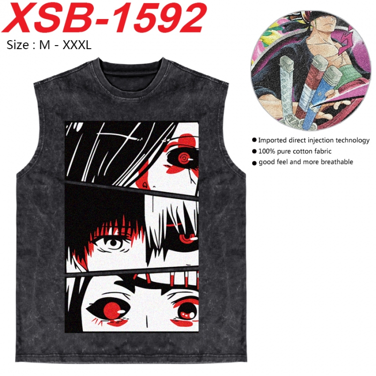 Tokyo Ghoul Anime pure cotton wash vest T-shirt 250g M-3XL 