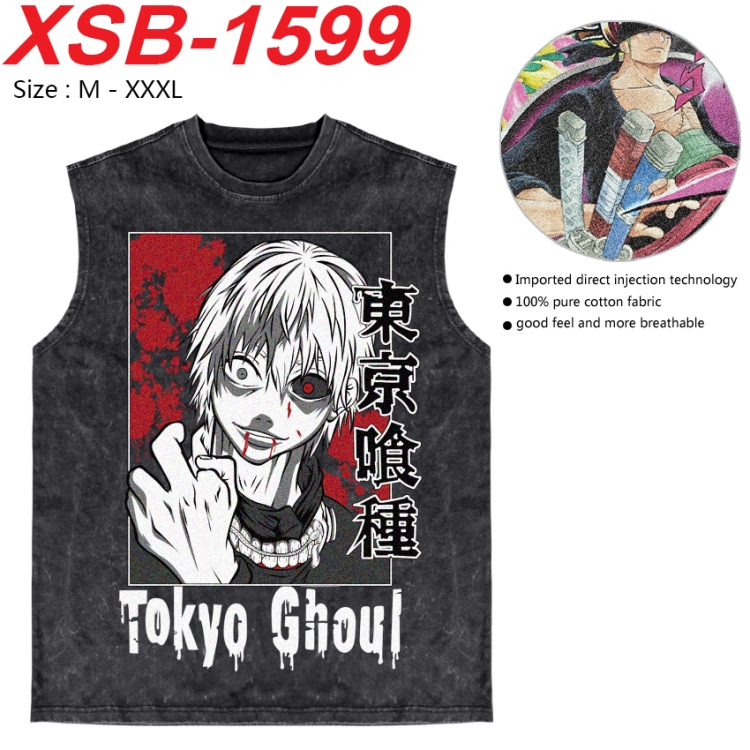 Tokyo Ghoul Anime pure cotton wash vest T-shirt 250g M-3XL 