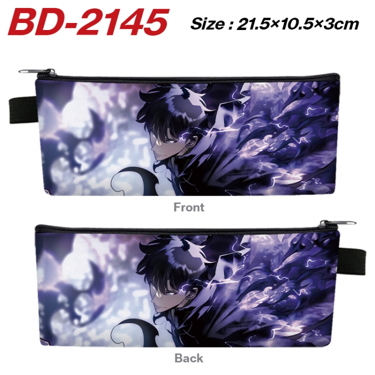 Solo Leveling:Arise Anime PU Leather Zipper Pencil Case Stationery Box 21.5X10.5X3CM  BD-2145