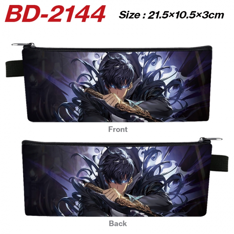 Solo Leveling:Arise Anime PU Leather Zipper Pencil Case Stationery Box 21.5X10.5X3CM  BD-2144