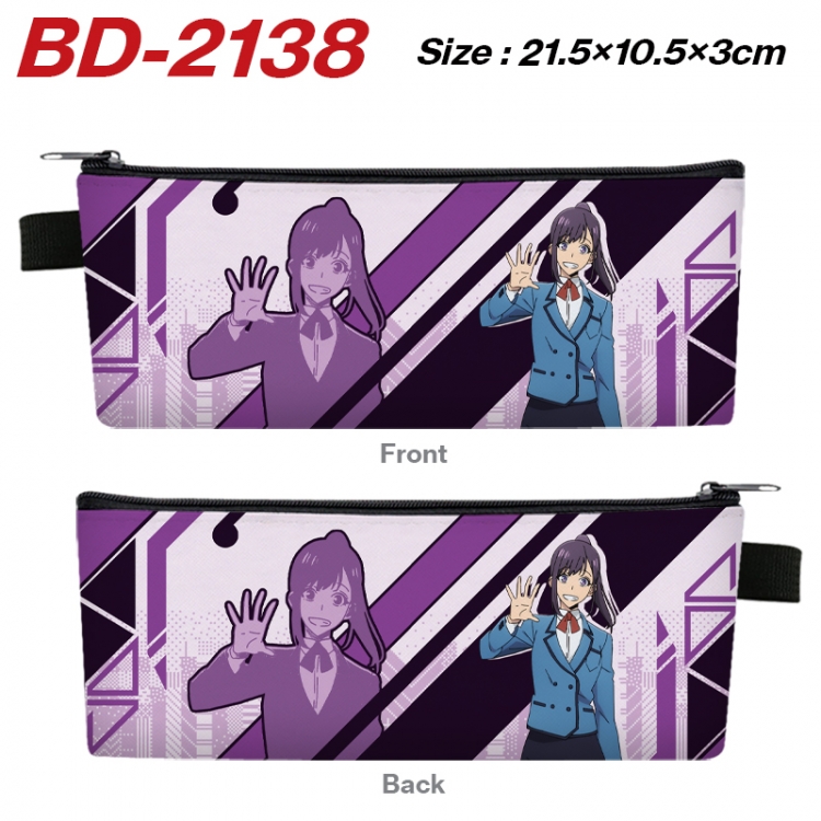 Solo Leveling:Arise Anime PU Leather Zipper Pencil Case Stationery Box 21.5X10.5X3CM  BD-2138