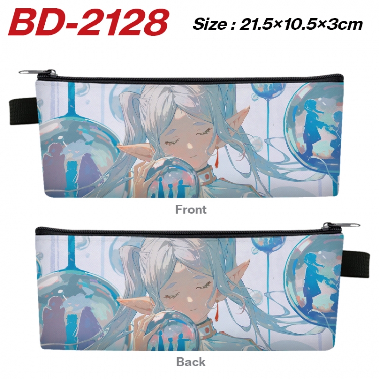 Frieren: Beyond Journey's End Anime PU Leather Zipper Pencil Case Stationery Box 21.5X10.5X3CM   BD-2128