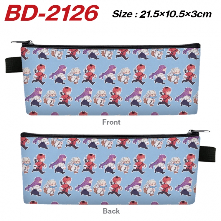 Frieren: Beyond Journey's End Anime PU Leather Zipper Pencil Case Stationery Box 21.5X10.5X3CM BD-2126