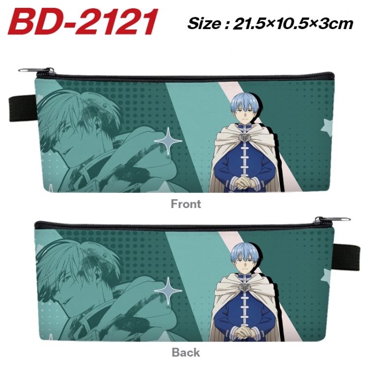 Frieren: Beyond Journey's End Anime PU Leather Zipper Pencil Case Stationery Box 21.5X10.5X3CM  BD-2121