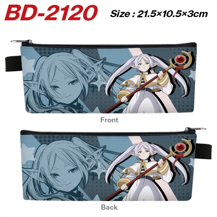 Frieren: Beyond Journey's End Anime PU Leather Zipper Pencil Case Stationery Box 21.5X10.5X3CM  BD-2120