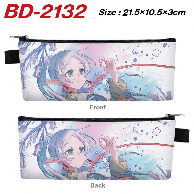 Frieren: Beyond Journey's End Anime PU Leather Zipper Pencil Case Stationery Box 21.5X10.5X3CM   BD-2132