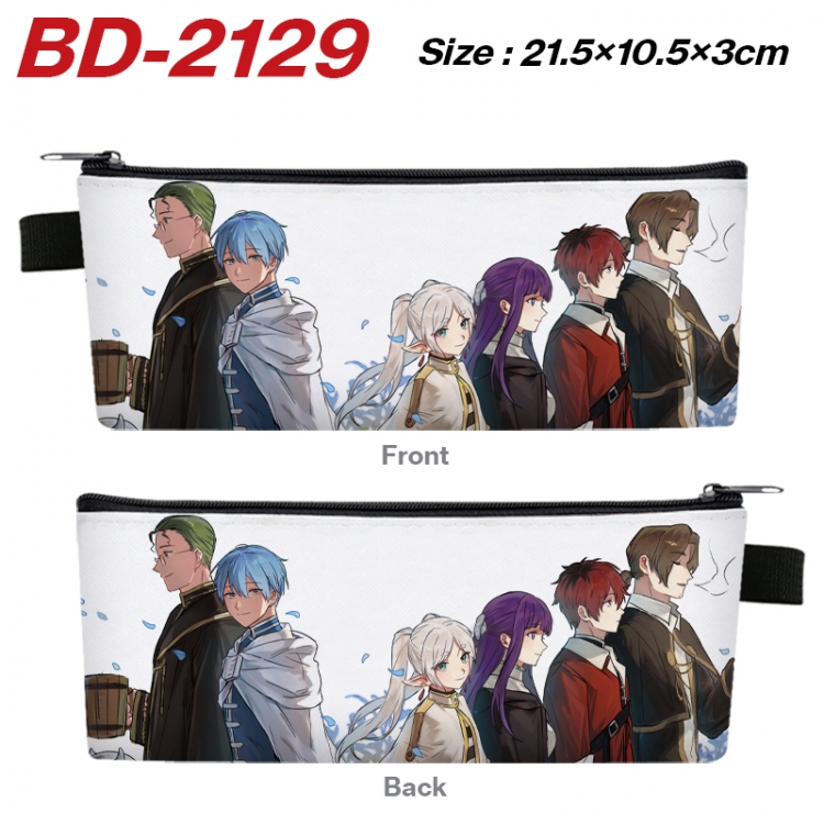 Frieren: Beyond Journey's End Anime PU Leather Zipper Pencil Case Stationery Box 21.5X10.5X3CM  BD-2129