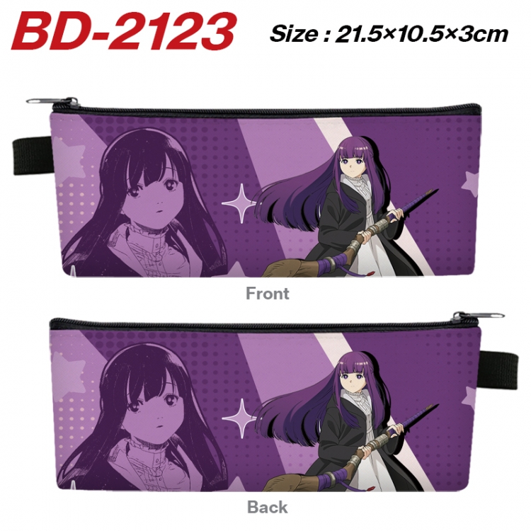 Frieren: Beyond Journey's End Anime PU Leather Zipper Pencil Case Stationery Box 21.5X10.5X3CM  BD-2123