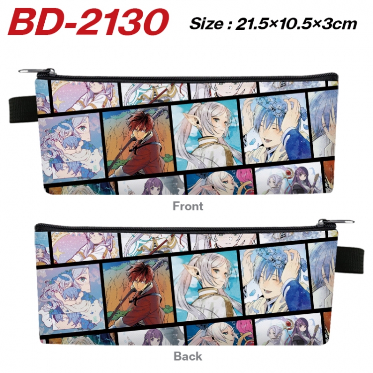 Frieren: Beyond Journey's End Anime PU Leather Zipper Pencil Case Stationery Box 21.5X10.5X3CM BD-2130