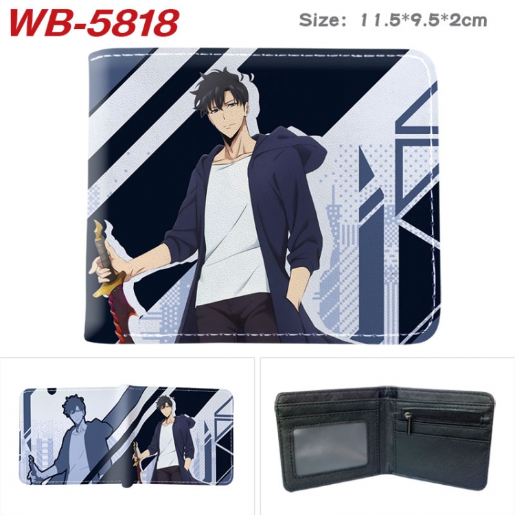 Solo Leveling:Arise Animation color PU leather half fold wallet 11.5X9X2CM WB-5818A