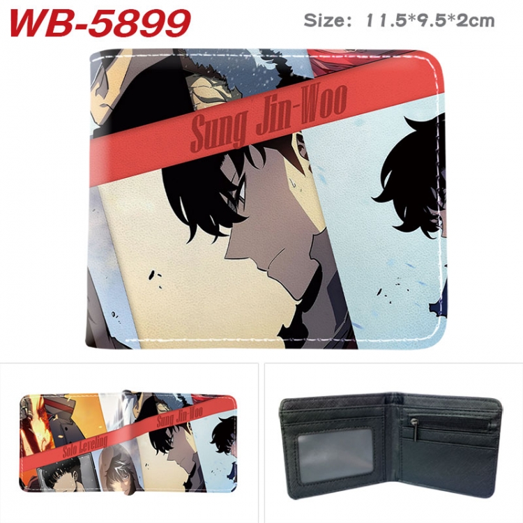 Solo Leveling:Arise Animation color PU leather half fold wallet 11.5X9X2CM WB-5899A