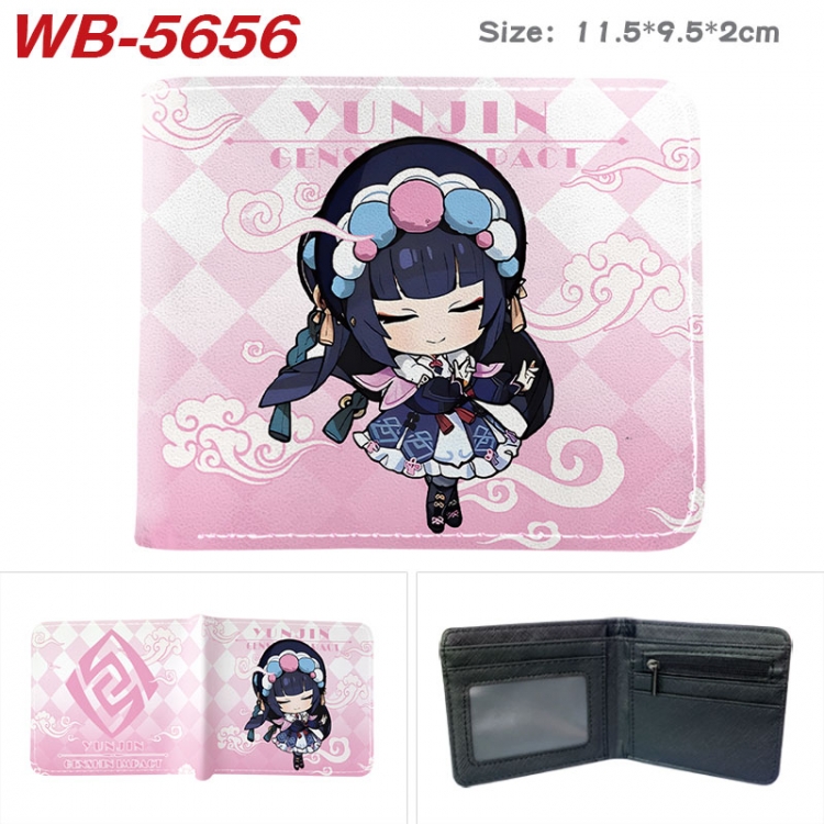 Genshin Impact Animation color PU leather half fold wallet 11.5X9X2CM WB-5656A