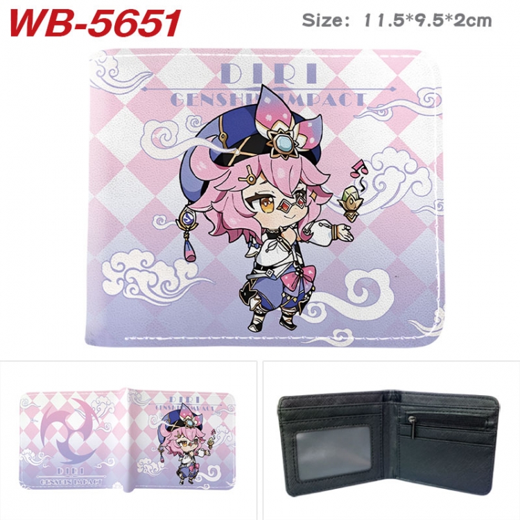 Genshin Impact Animation color PU leather half fold wallet 11.5X9X2CM WB-5651A