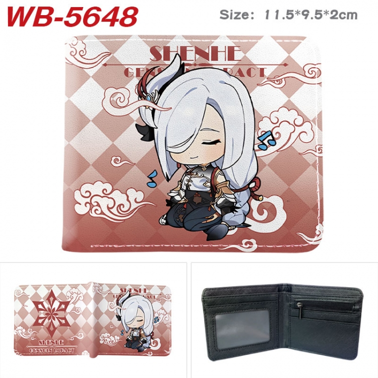 Genshin Impact Animation color PU leather half fold wallet 11.5X9X2CM WB-5648A